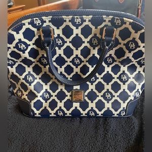 Dooney & Bourke Navy and white satchel